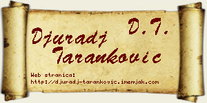 Đurađ Taranković vizit kartica